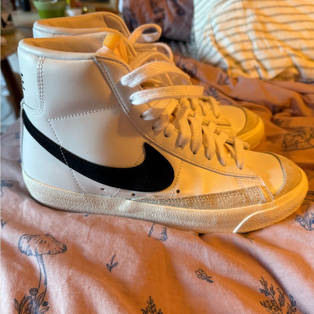 Nike White and Black High-Top blazer Sneakers
